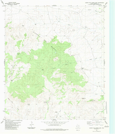 United States Geological Survey Cuesta Del Burro East, TX (1983, 24000-Scale) digital map