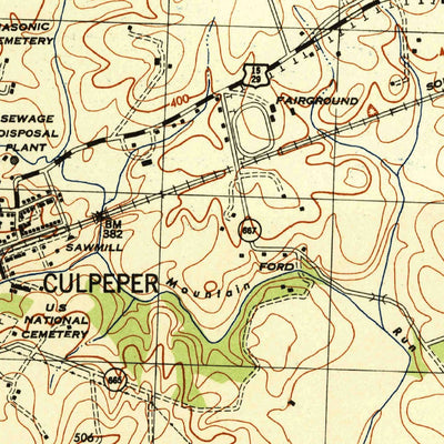 United States Geological Survey Culpeper East, VA (1944, 31680-Scale) digital map