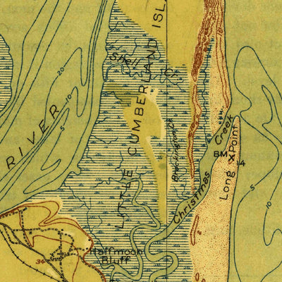 United States Geological Survey Cumberland Island, GA (1918, 62500-Scale) digital map