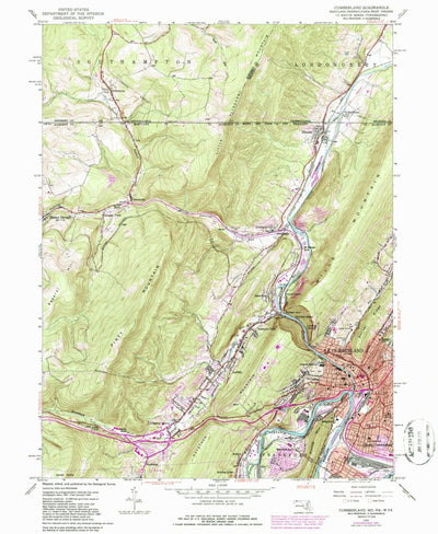 United States Geological Survey Cumberland, MD-PA-WV (1949, 24000-Scale) digital map
