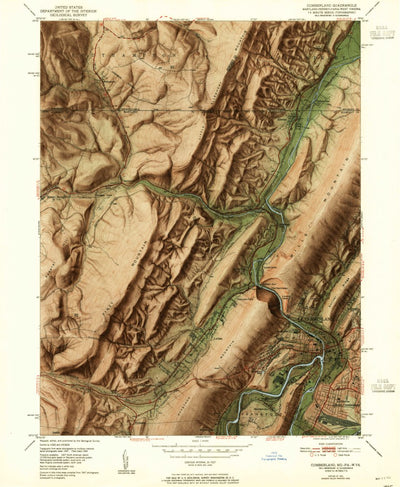United States Geological Survey Cumberland, MD-PA-WV (1951, 24000-Scale) digital map