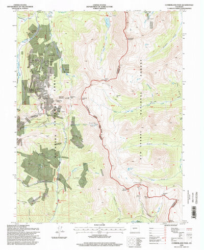 United States Geological Survey Cumberland Pass, CO (1994, 24000-Scale) digital map