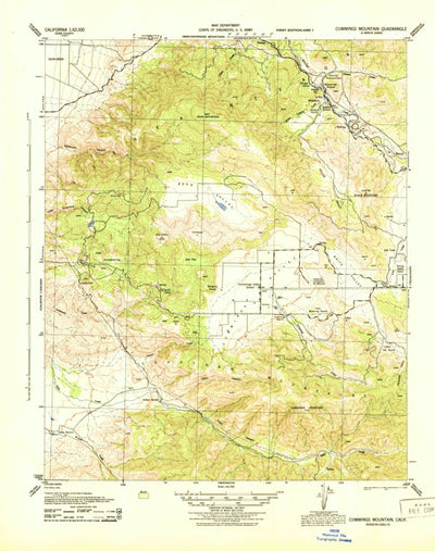 United States Geological Survey Cummings Mountain, CA (1943, 62500-Scale) digital map