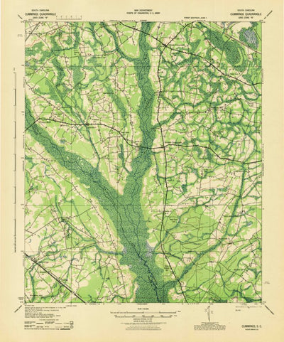 United States Geological Survey Cummings, SC (1943, 62500-Scale) digital map
