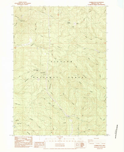 United States Geological Survey Cummins Peak, OR (1984, 24000-Scale) digital map