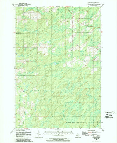 United States Geological Survey Cunard, MI (1989, 24000-Scale) digital map