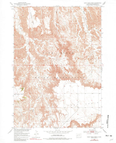United States Geological Survey Cuny Table West, SD (1951, 24000-Scale) digital map