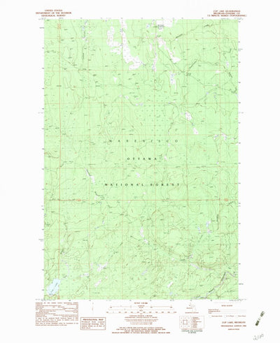 United States Geological Survey Cup Lake, MI (1982, 25000-Scale) digital map