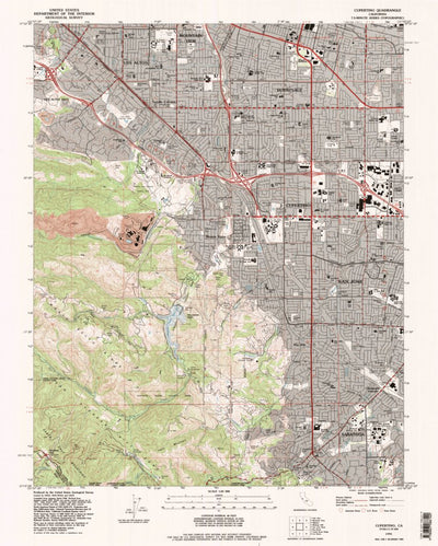 United States Geological Survey Cupertino, CA (1991, 24000-Scale) digital map