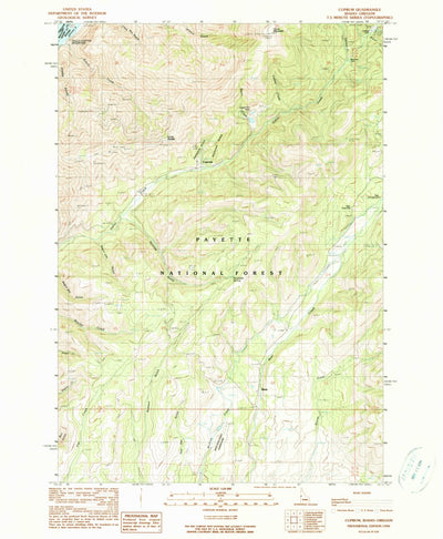United States Geological Survey Cuprum, ID-OR (1990, 24000-Scale) digital map