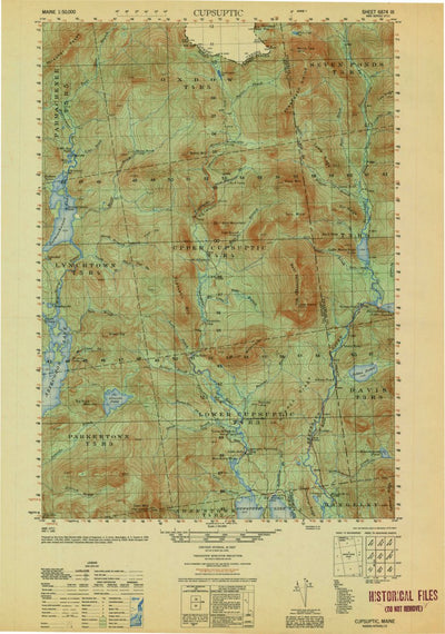 United States Geological Survey Cupsuptic, ME (1950, 50000-Scale) digital map