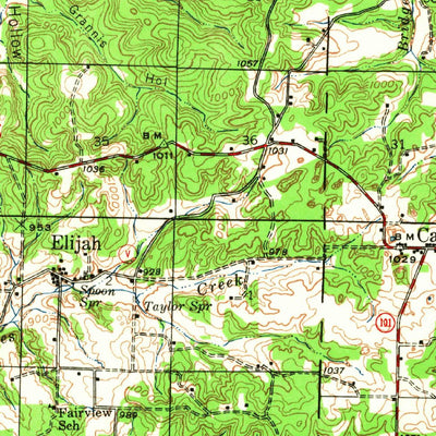 United States Geological Survey Cureall, MO (1944, 62500-Scale) digital map
