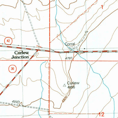 United States Geological Survey Curlew Junction, UT-ID (2001, 24000-Scale) digital map