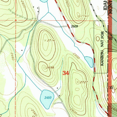 United States Geological Survey Curley Creek, ID-MT (1997, 24000-Scale) digital map