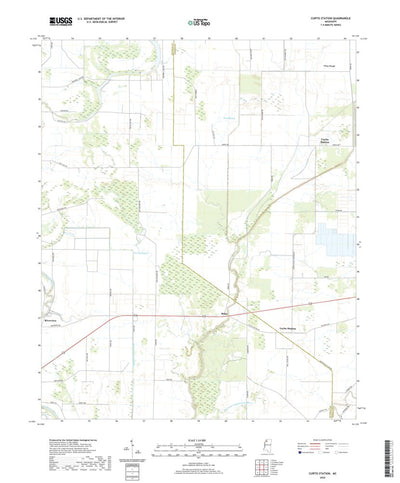 United States Geological Survey Curtis Station, MS (2020, 24000-Scale) digital map