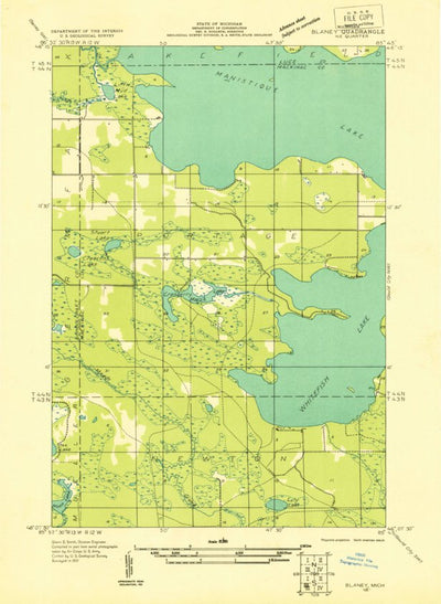 United States Geological Survey Curtis West, MI (1931, 31680-Scale) digital map