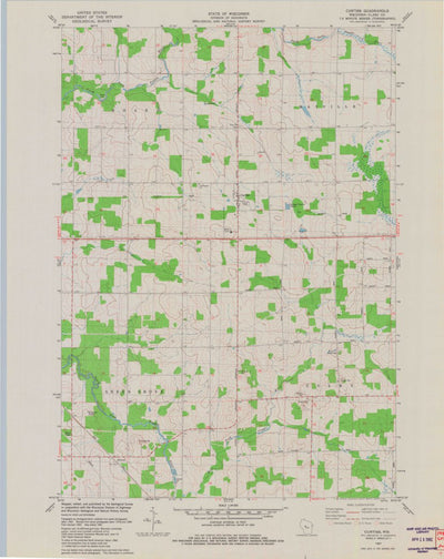 United States Geological Survey Curtiss, WI (1981, 24000-Scale) digital map