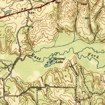 United States Geological Survey Cushing, TX (1945, 62500-Scale) digital map
