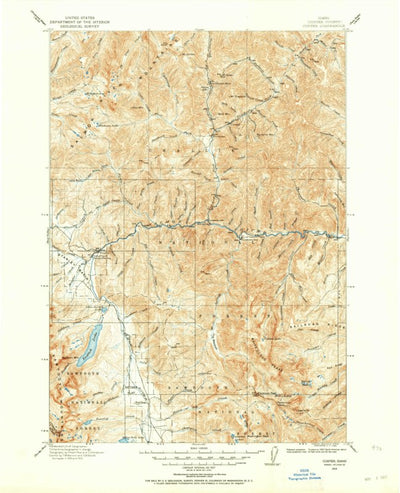 United States Geological Survey Custer, ID (1919, 125000-Scale) digital map