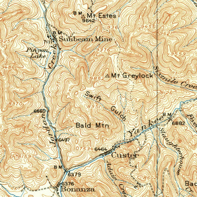 United States Geological Survey Custer, ID (1919, 125000-Scale) digital map