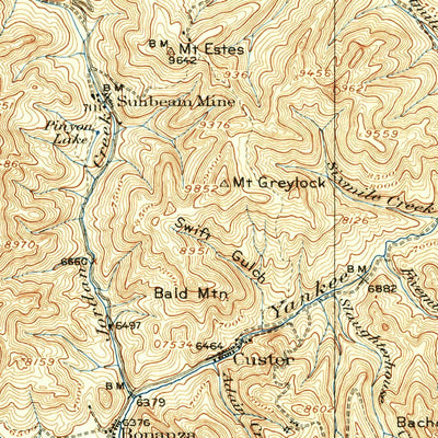 United States Geological Survey Custer, ID (1922, 125000-Scale) digital map