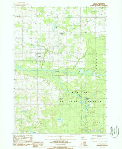 United States Geological Survey Custer, MI (1987, 24000-Scale) digital map