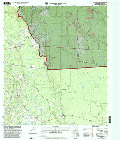 United States Geological Survey Cut And Shoot, TX (1997, 24000-Scale) digital map
