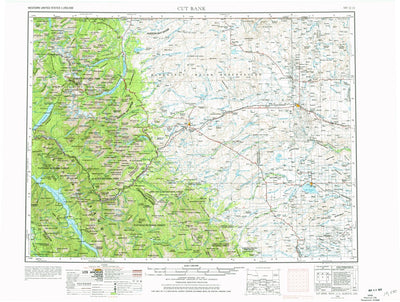 United States Geological Survey Cut Bank, MT (1960, 250000-Scale) digital map