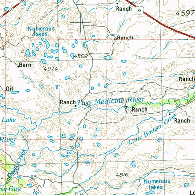 United States Geological Survey Cut Bank, MT (1960, 250000-Scale) digital map