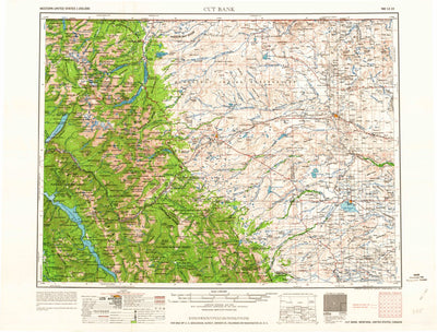 United States Geological Survey Cut Bank, MT (1964, 250000-Scale) digital map