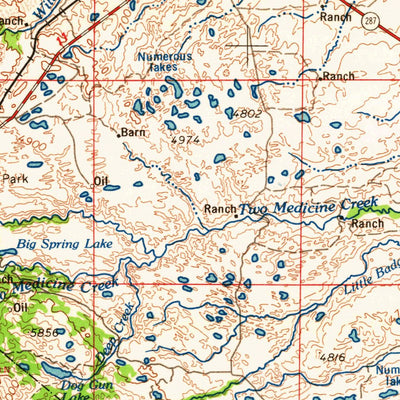 United States Geological Survey Cut Bank, MT (1964, 250000-Scale) digital map