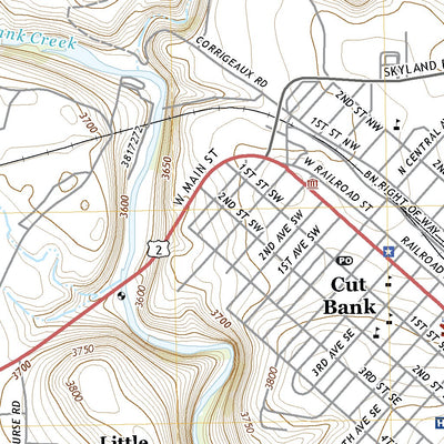United States Geological Survey Cut Bank, MT (2020, 24000-Scale) digital map