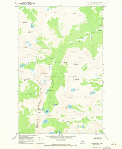 United States Geological Survey Cut Bank Pass, MT (1968, 24000-Scale) digital map