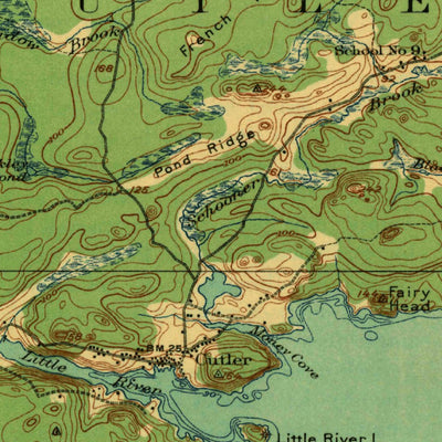 United States Geological Survey Cutler, ME (1918, 62500-Scale) digital map