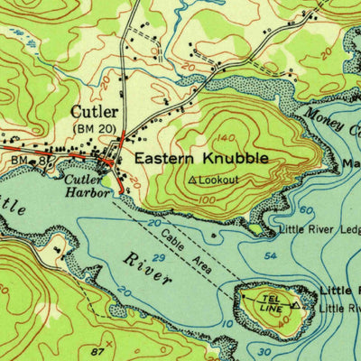 United States Geological Survey Cutler, ME (1951, 24000-Scale) digital map