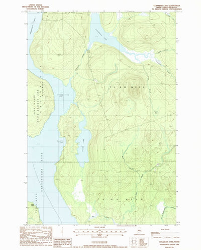United States Geological Survey Cuxabexis Lake, ME (1988, 24000-Scale) digital map