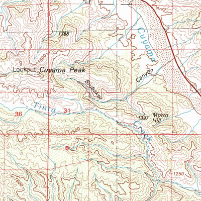 United States Geological Survey Cuyama, CA (1981, 100000-Scale) digital map