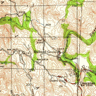 United States Geological Survey Cuyamaca Peak, CA (1942, 62500-Scale) digital map