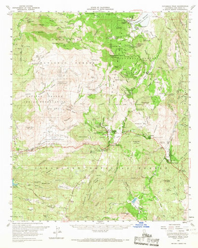 United States Geological Survey Cuyamaca Peak, CA (1960, 62500-Scale) digital map