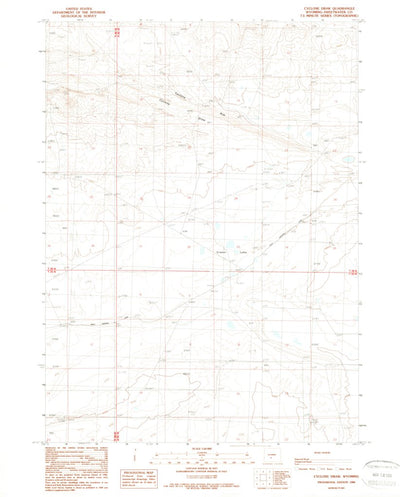 United States Geological Survey Cyclone Draw, WY (1988, 24000-Scale) digital map