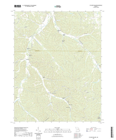 United States Geological Survey Cyclone Hollow, MO (2021, 24000-Scale) digital map