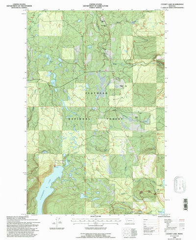 United States Geological Survey Cygnet Lake, MT (1994, 24000-Scale) digital map