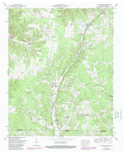 United States Geological Survey Cypress Inn, TN-AL (1951, 24000-Scale) digital map