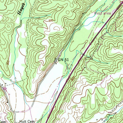United States Geological Survey Cypress Inn, TN-AL (1951, 24000-Scale) digital map