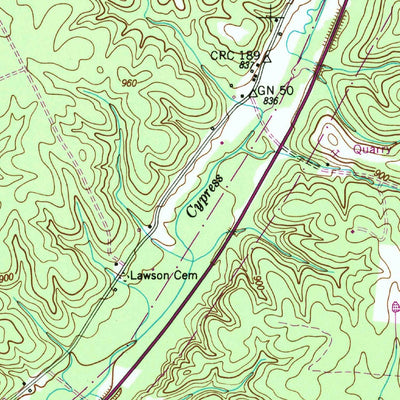 United States Geological Survey Cypress Inn, TN-AL (1951, 24000-Scale) digital map
