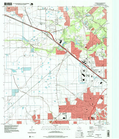 United States Geological Survey Cypress, TX (1995, 24000-Scale) digital map