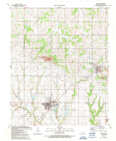 United States Geological Survey Cyril, OK (1991, 24000-Scale) digital map
