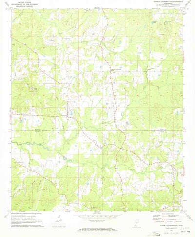 United States Geological Survey Dabney Crossroads, MS (1971, 24000-Scale) digital map