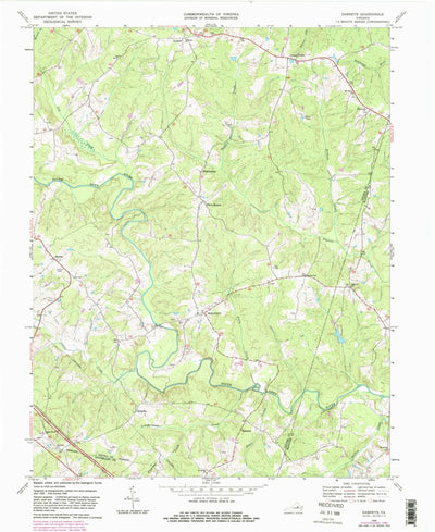 United States Geological Survey Dabneys, VA (1968, 24000-Scale) digital map