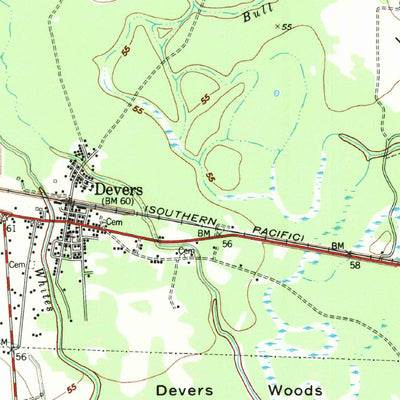 United States Geological Survey Daisetta, TX (1955, 62500-Scale) digital map
